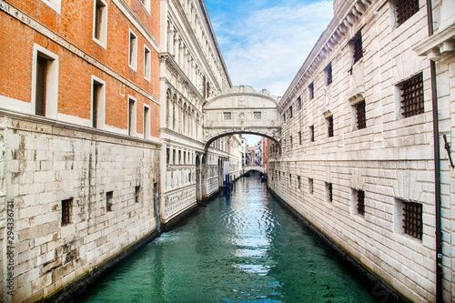 water channel between old buildings in Venice