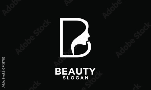 modern letter b for beauty logo icon design vector illustration template photo