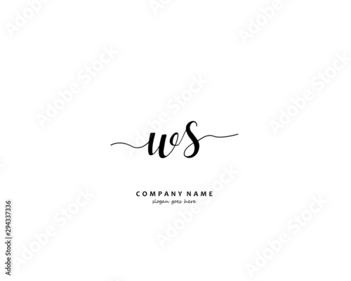WS Initial handwriting logo vector