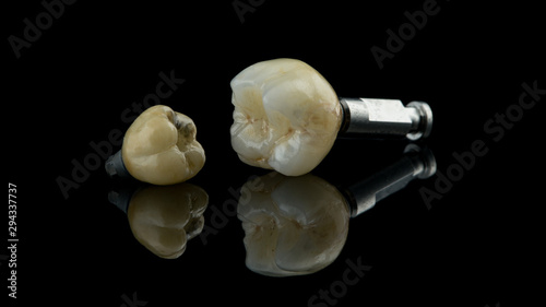 dental implants on a black background