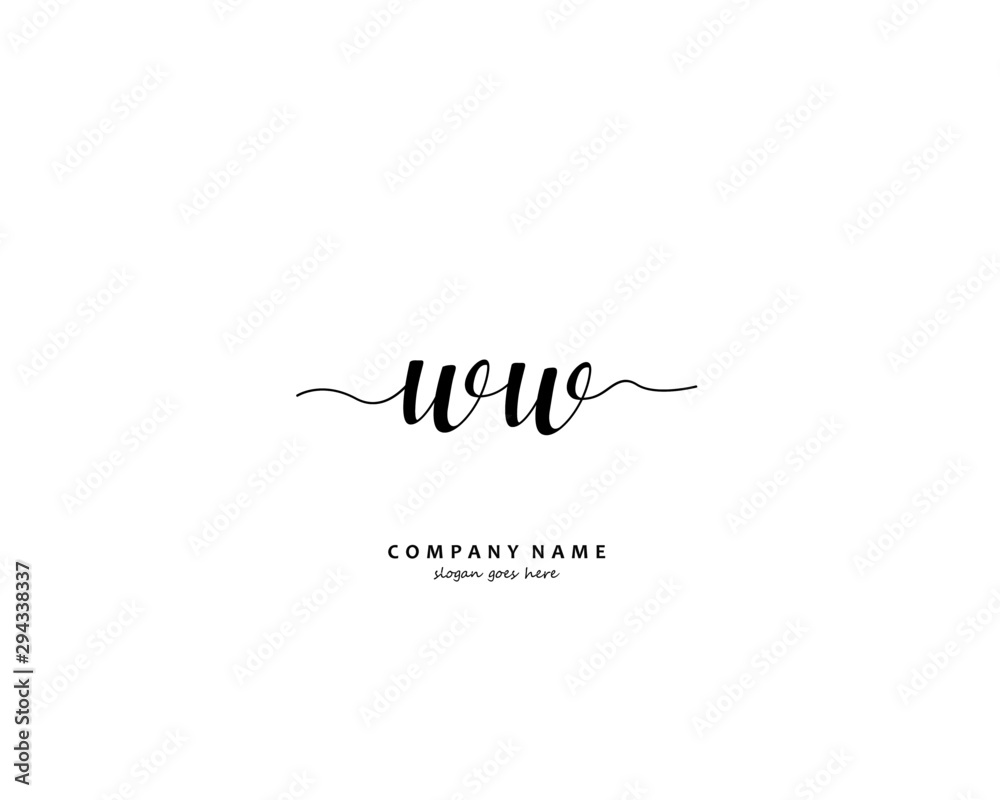 WW Initial handwriting logo vector WW Initial handwriting logo vector