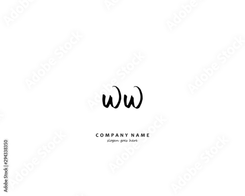 WW Initial handwriting logo vector