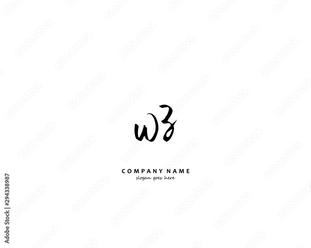 WZ Initial handwriting logo vector WZ Initial handwriting logo vector