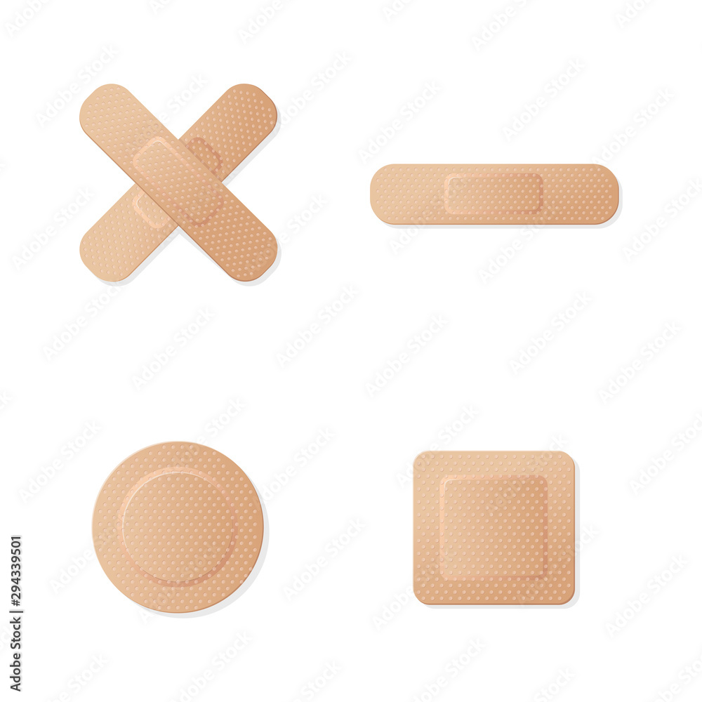 Medical adhesive bandage plasters set icon. Medical adhesive bandage plasters set icon.