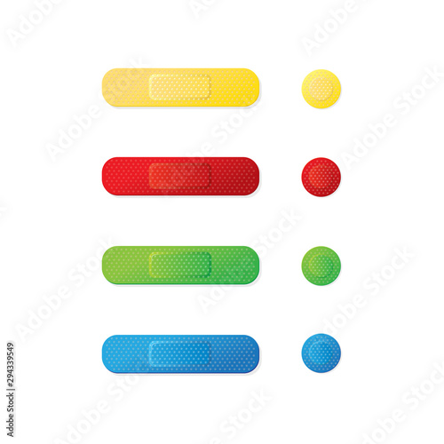 Medical adhesive bandage plasters set icon.