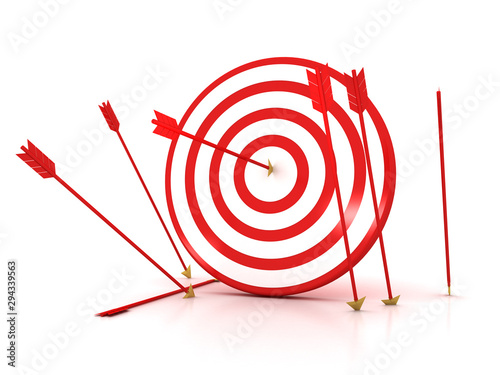Arrows hitting the center of target - success business concept