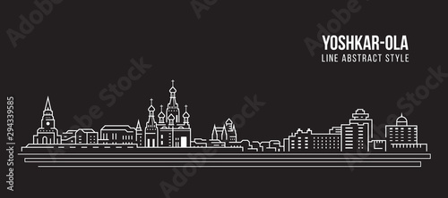 Cityscape Building panorama Line art Vector Illustration design - Yoshkar-Ola city photo