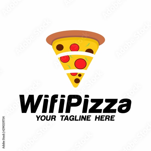 Wifi Bread Pizza Logo Template