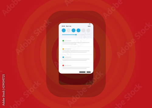 Notification Alerts on Smartphone Home Screen Phone User Interface User Experience UI Template Vector Illustration