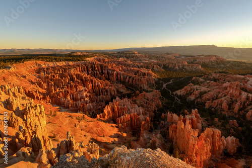 Wide angle view of Bryce Canyon National Park at Sunrise  Colorado  USA