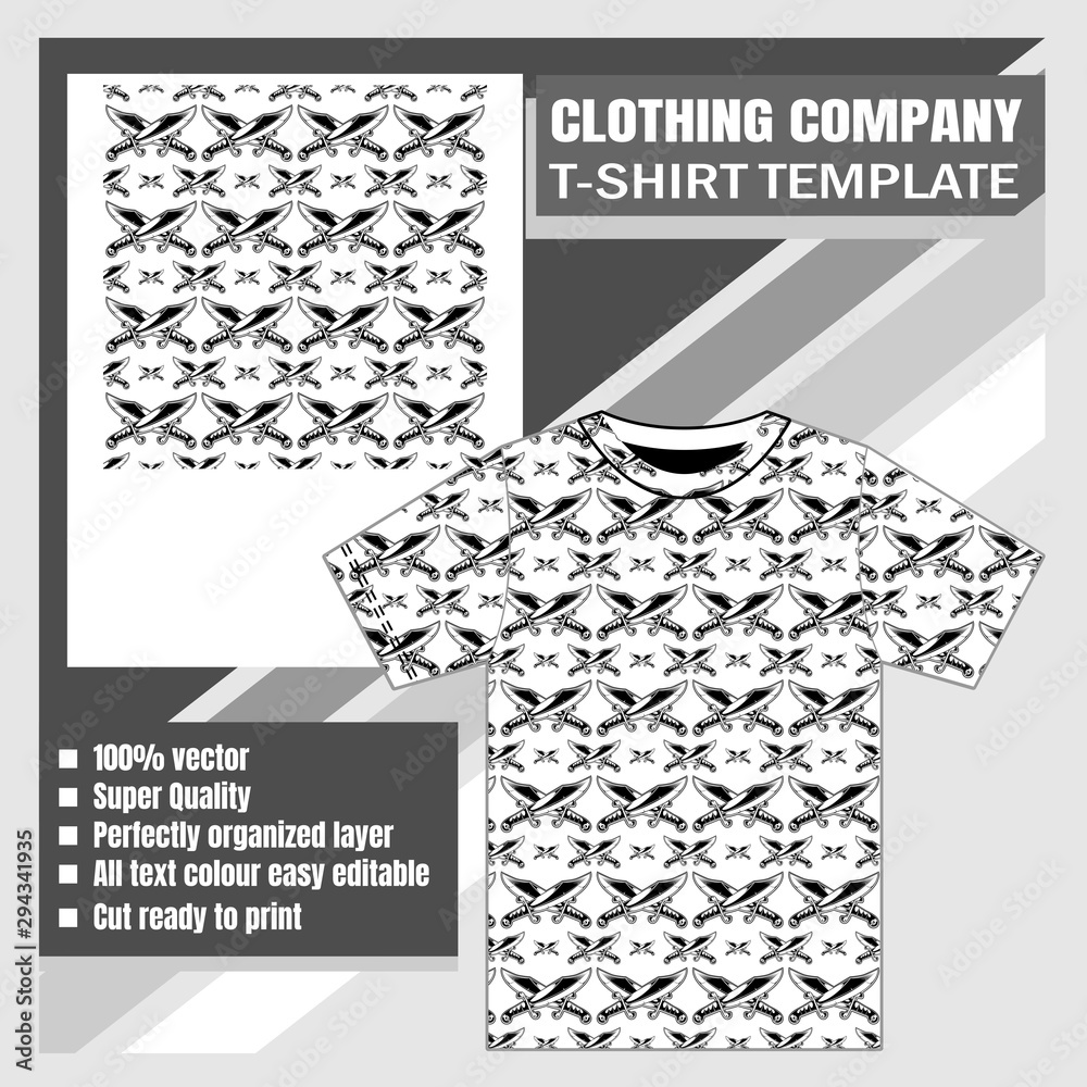 Vector illustration seamless pattern with sword