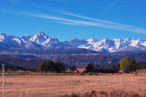 Moring View of Snowcapped Mountain Ranges, Telluride, USA