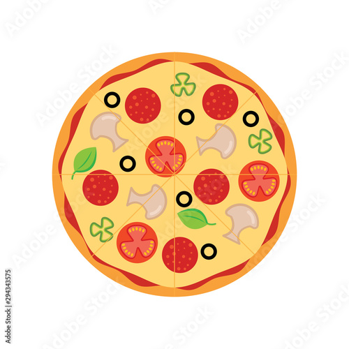 Pizza icon isolated sign symbol vector illustration