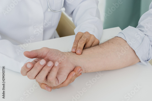 Doctor examining patient close-up