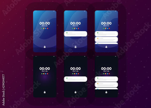 Notification Alerts on Smartphone Home Screen Phone User Interface User Experience UI Template Vector Illustration