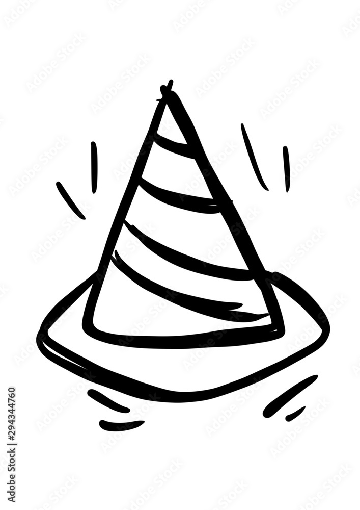 Outline road traffic cone icon illustration symbol Outline road traffic cone icon illustration symbol