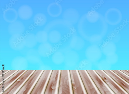Brown wooden background. Vector illustration for card or banner