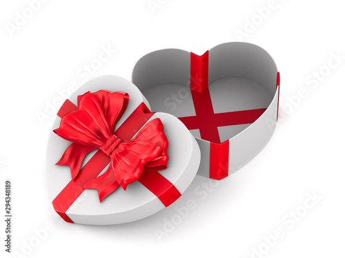 open gift box on white back...