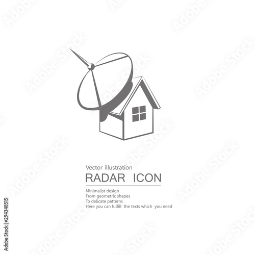 Vector drawn tv tower icon. Isolated on white background.