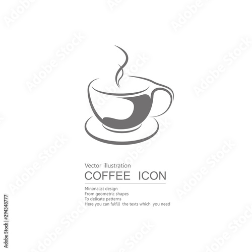 Vector drawn coffee. Isolated on white background.