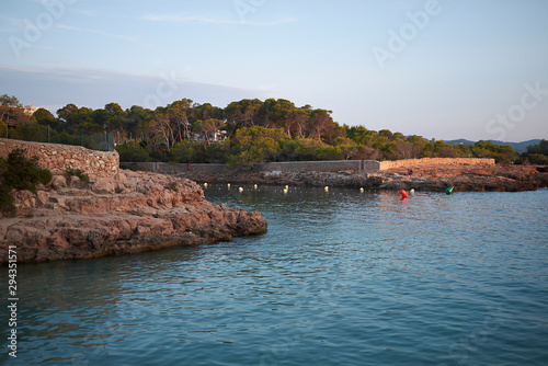 Ibiza, Spain - September 02, 2019  : View of Cala Gracio beach