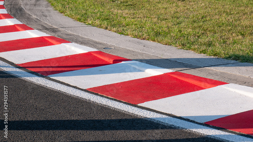 Motor racing circuit Red and White Kerb © majorstockphoto