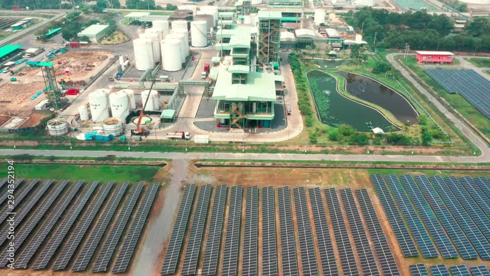 Aerial view Solar Photovoltaic. Solar plant rows array of ground mount system Installation for producing alternative energy for sustainable development. renewable energy Aerial view Solar Photovoltaic. Solar plant rows array of ground mount system Installation for producing alternative energy for sustainable development. renewable energy