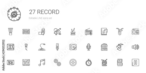record icons set