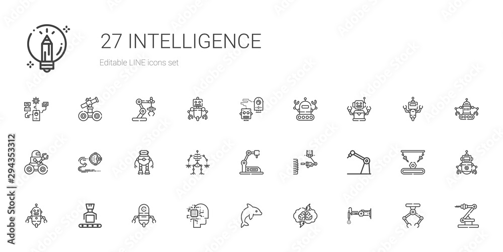 intelligence icons set intelligence icons set
