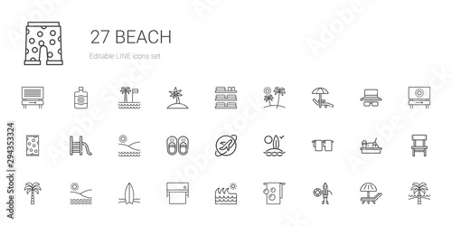 beach icons set