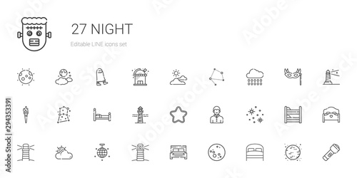 night icons set