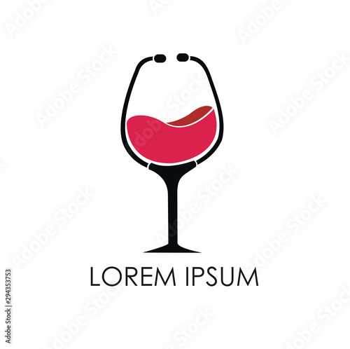 healthy wine logo concept. doctor wine logo design