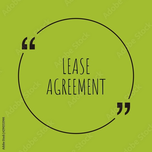 Lease agreement word concept