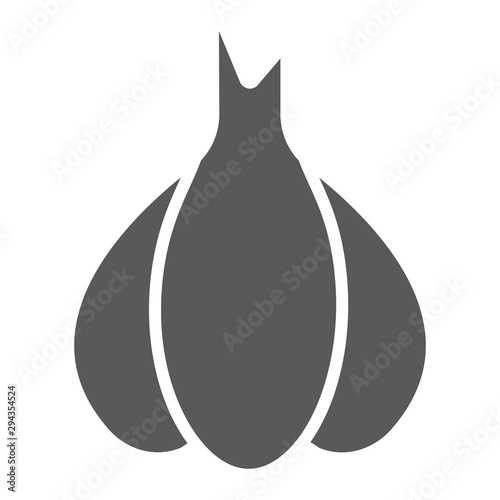 Garlic glyph icon, pungent and vegetable, clove sign, vector graphics, a solid pattern on a white backgrond.