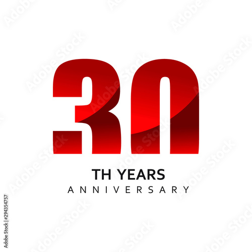 30 Year Anniversary Vector Template Design Illustration