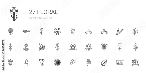 floral icons set