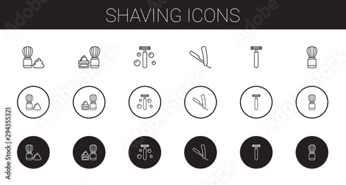 shaving icons set