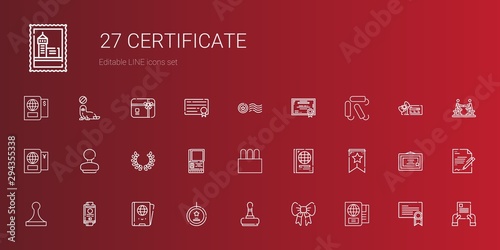 certificate icons set