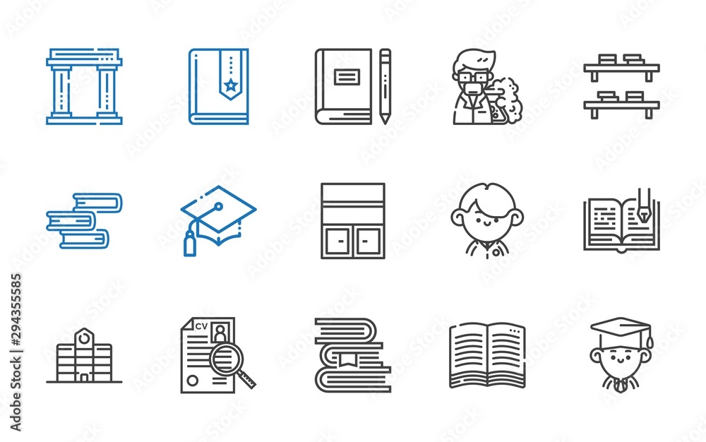 university icons set