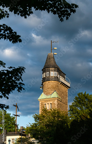 Danzturm Iserlohn Historische Telegrafenstation Aussichtsturm Sauerland Deutschland Kommunikation Restaurant Panorama Abendstimmung Himmel Fröndenberg Berlin Koblenz Fernmeldewesen Landschaftsgarten  photo