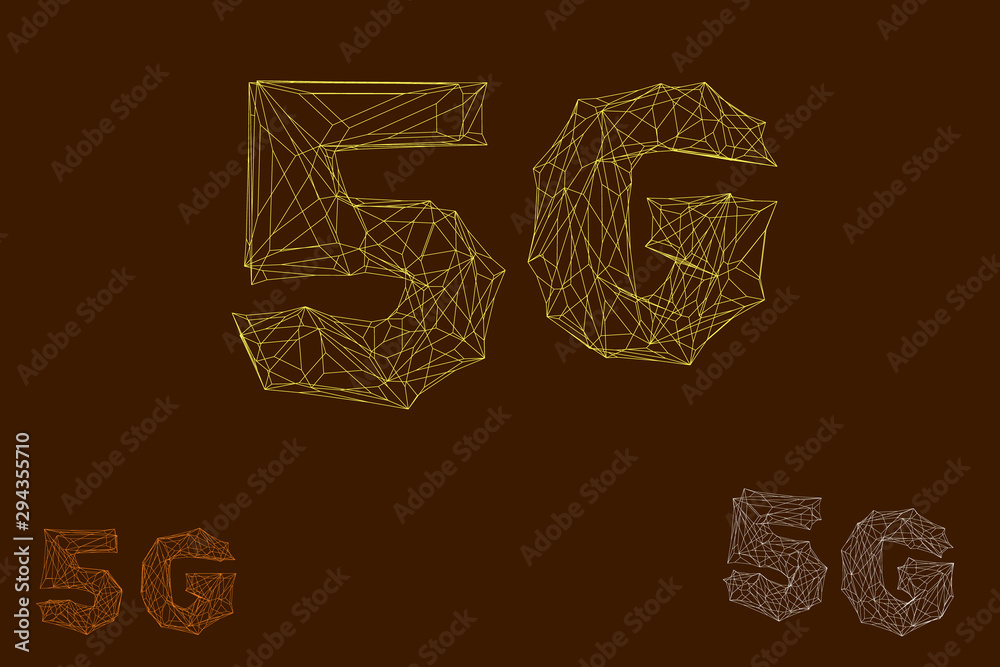 5G network sign. Wireless internet symbol. Vector wireframe outline illustration. 5G network sign. Wireless internet symbol. Vector wireframe outline illustration.