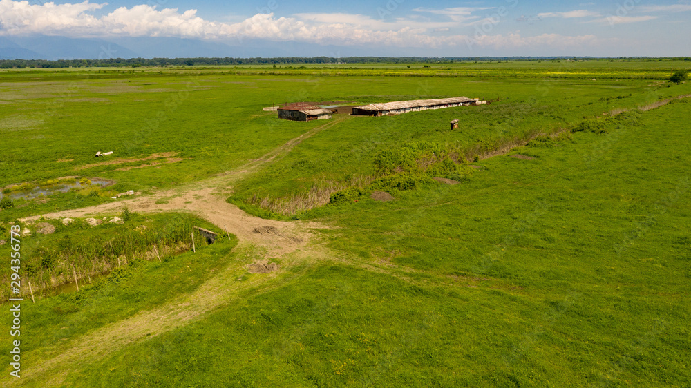 Pastures around a small farm, in the Kakheti region, Georgia. Spring 2019 Pastures around a small farm, in the Kakheti region, Georgia. Spring 2019