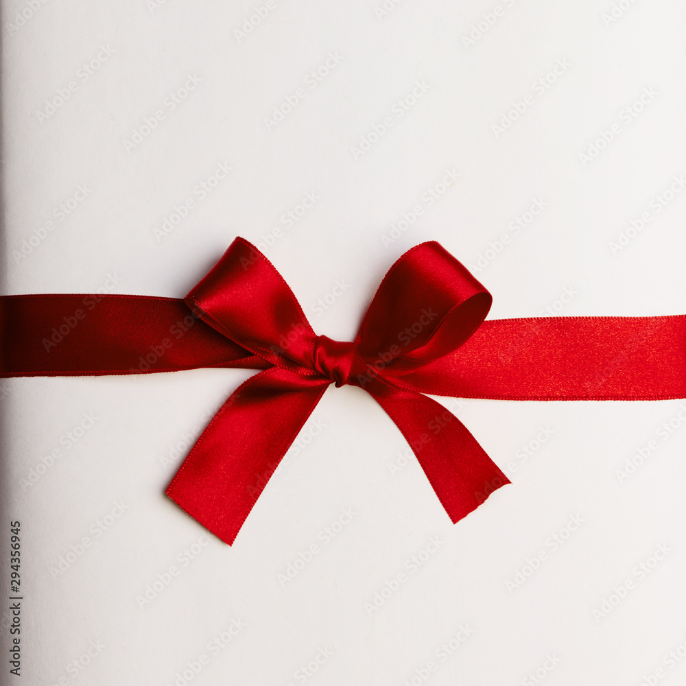 Red gift bow on white Red gift bow on white