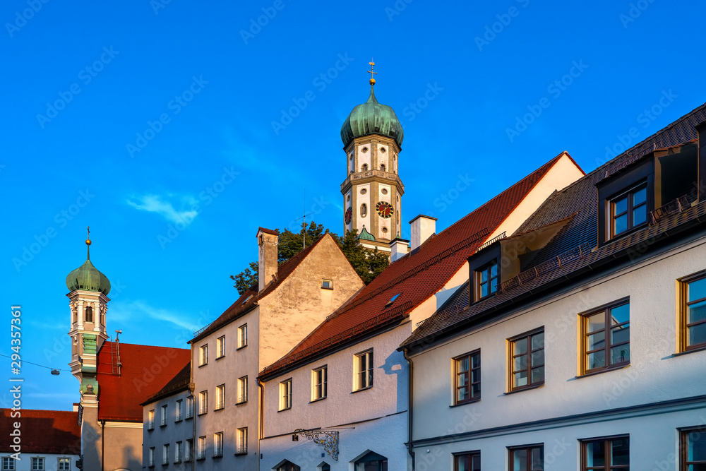  View to the Basilica of SS. Ulrich and Afra in the city of  Augsburg, Germany