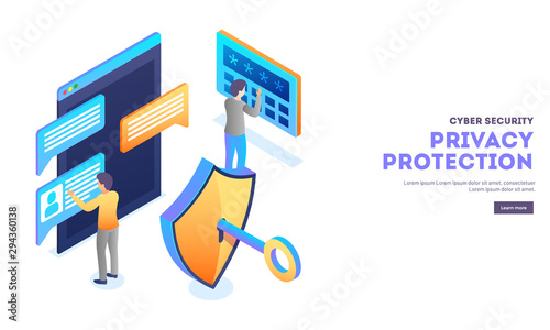 Technology security concept. Privacy cyber security background.