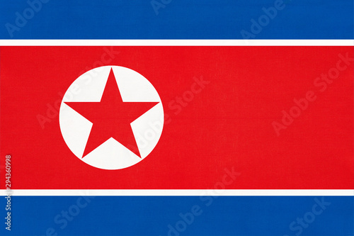 Bild auf Leinwand North Korea national fabric flag textile background