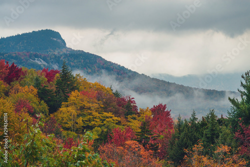 White Mountains  New Hampshire during autumn leaves.
