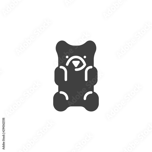 Jelly bear candy vector icon. filled flat sign for mobile concept and web design. Gummy Bear glyph icon. Symbol, logo illustration. Vector graphics