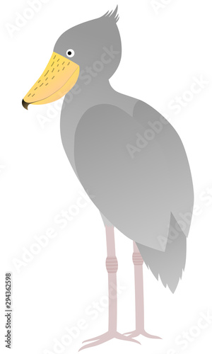 Illustration of a Shoebill standing still