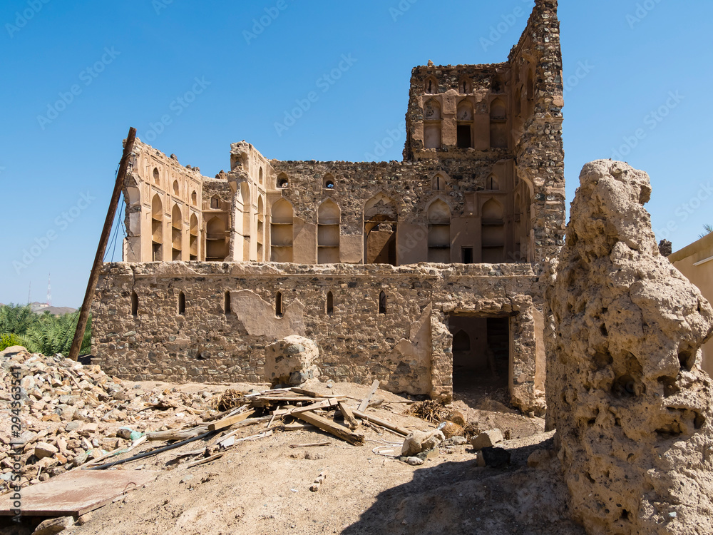 Middle East, Arabia, Sultanate of Oman, Abandoned mud village Ibra